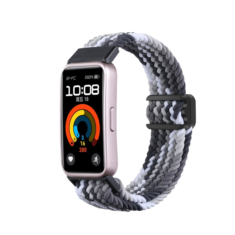 Watch Band – Magnetic, Braided Nylon For Huawei Band 10 9 8 Bright Black