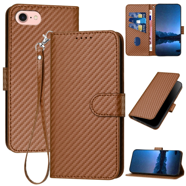 YX0070 Phone Case – Leather (iPhone 14 Pro) For iPhone SE 2022 SE 2020 8 7 Coffee