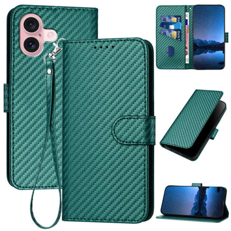 YX0070 Phone Case – Leather (iPhone 16 Pro) For iPhone 16 Dark Green