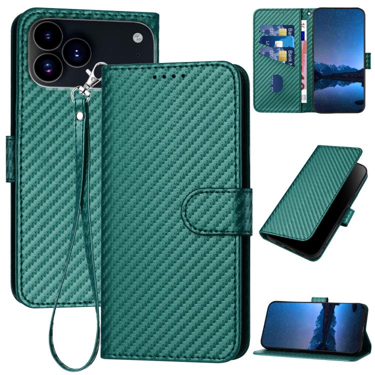 YX0070 Phone Case – Leather (iPhone 17e) For iPhone 17 Pro Max Dark Green