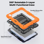Lucky Wheel Grip Silicone Hybrid PC Tablet Case with Shoulder Strap – Durable Build, Easy to Use, For iPad Air 11 2026 / 2025 / 2024