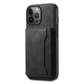 Denior D13 Retro Texture Leather MagSafe Card Bag Phone Case, For iPhone 13 Pro Max, For iPhone 13 Pro, For iPhone 12, For iPhone 12 Pro Max, For iPhone 12 Pro For iPhone 13 Pro Max Black