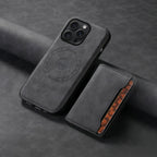 Denior D13 Retro Texture Leather MagSafe Card Bag Phone Case, For iPhone 15 Pro Max, For iPhone 15 Pro, For iPhone 15 Plus, For iPhone 15, For iPhone 14 Plus, For iPhone 13 / 14, For iPhone 14 Pro, For iPhone 14 Pro Max