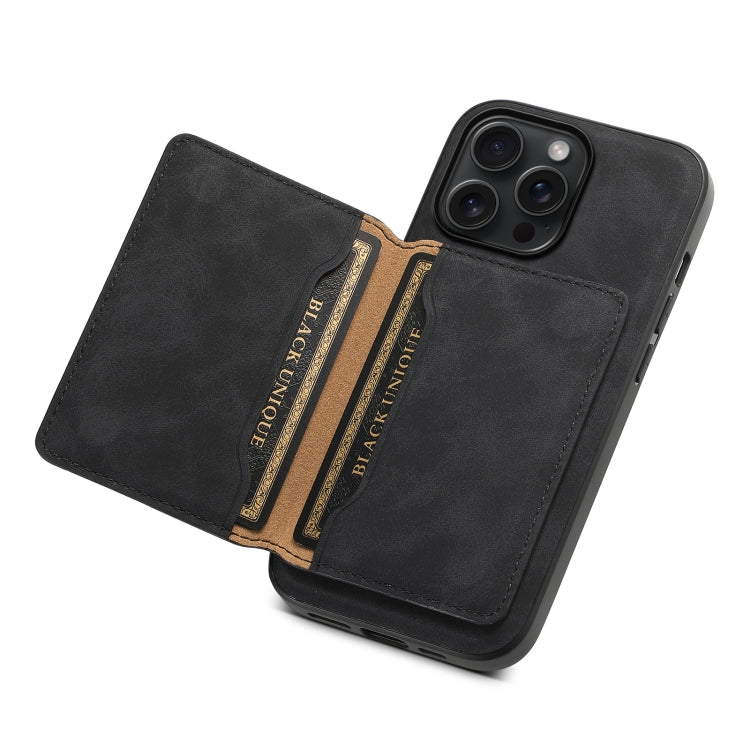 Denior D13 Retro Texture Leather MagSafe Card Bag Phone Case, For iPhone 15 Pro Max, For iPhone 15 Pro, For iPhone 15 Plus, For iPhone 15, For iPhone 14 Plus, For iPhone 13 / 14, For iPhone 14 Pro, For iPhone 14 Pro Max