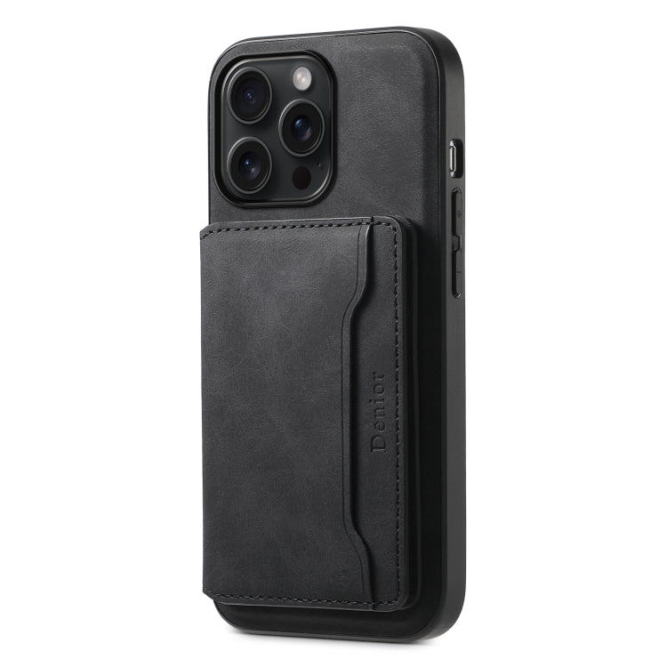 Denior D13 Retro Texture Leather MagSafe Card Bag Phone Case, For iPhone 15 Pro Max, For iPhone 15 Pro, For iPhone 15 Plus, For iPhone 15, For iPhone 14 Plus, For iPhone 13 / 14, For iPhone 14 Pro, For iPhone 14 Pro Max For iPhone 15 Pro Max Black