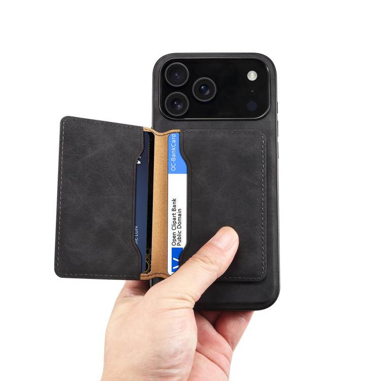 Denior D13 Retro Texture Leather MagSafe Card Bag Phone Case, For iPhone 17 Pro Max, For iPhone 17 Pro, For iPhone 17, For iPhone Air, For iPhone 16 Pro Max, For iPhone 16 Pro, For iPhone 16 Plus, For iPhone 16