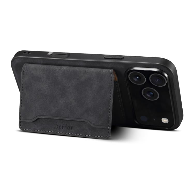 Denior D13 Retro Texture Leather MagSafe Card Bag Phone Case, For iPhone 17 Pro Max, For iPhone 17 Pro, For iPhone 17, For iPhone Air, For iPhone 16 Pro Max, For iPhone 16 Pro, For iPhone 16 Plus, For iPhone 16