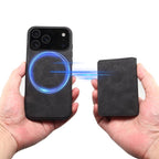 Denior D13 Retro Texture Leather MagSafe Card Bag Phone Case, For iPhone 17 Pro Max, For iPhone 17 Pro, For iPhone 17, For iPhone Air, For iPhone 16 Pro Max, For iPhone 16 Pro, For iPhone 16 Plus, For iPhone 16