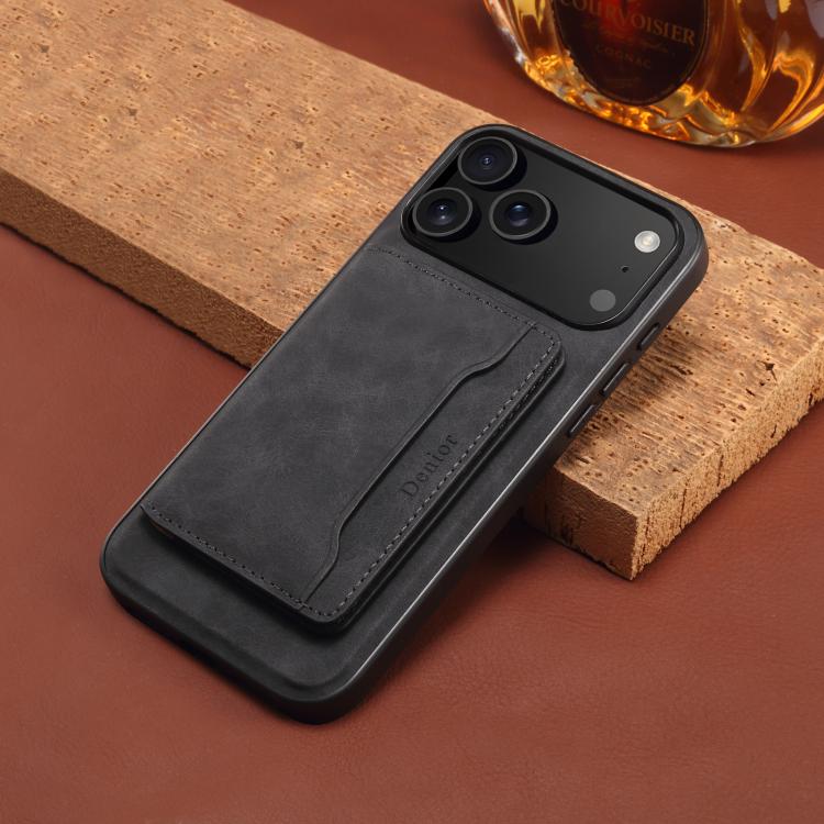 Denior D13 Retro Texture Leather MagSafe Card Bag Phone Case, For iPhone 17 Pro Max, For iPhone 17 Pro, For iPhone 17, For iPhone Air, For iPhone 16 Pro Max, For iPhone 16 Pro, For iPhone 16 Plus, For iPhone 16