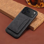 Denior D13 Retro Texture Leather MagSafe Card Bag Phone Case, For iPhone 17 Pro Max, For iPhone 17 Pro, For iPhone 17, For iPhone Air, For iPhone 16 Pro Max, For iPhone 16 Pro, For iPhone 16 Plus, For iPhone 16