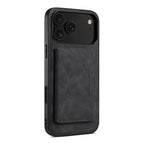 Denior D13 Retro Texture Leather MagSafe Card Bag Phone Case, For iPhone 17 Pro Max, For iPhone 17 Pro, For iPhone 17, For iPhone Air, For iPhone 16 Pro Max, For iPhone 16 Pro, For iPhone 16 Plus, For iPhone 16 For iPhone 17 Pro Max Black