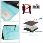 Cat Rat Embossed Pattern RFID Leather Phone Case with Lanyard, For iPhone 17 Pro Max, For iPhone 17 Pro, For iPhone 17, For iPhone Air