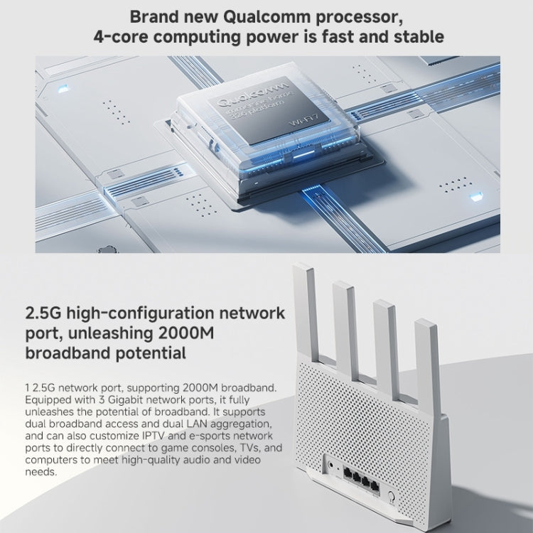 Xiaomi Router BE3600 WiFi7 2.5G Port Dual Band, US Plug, BE3600 – Data Transmission, 4K