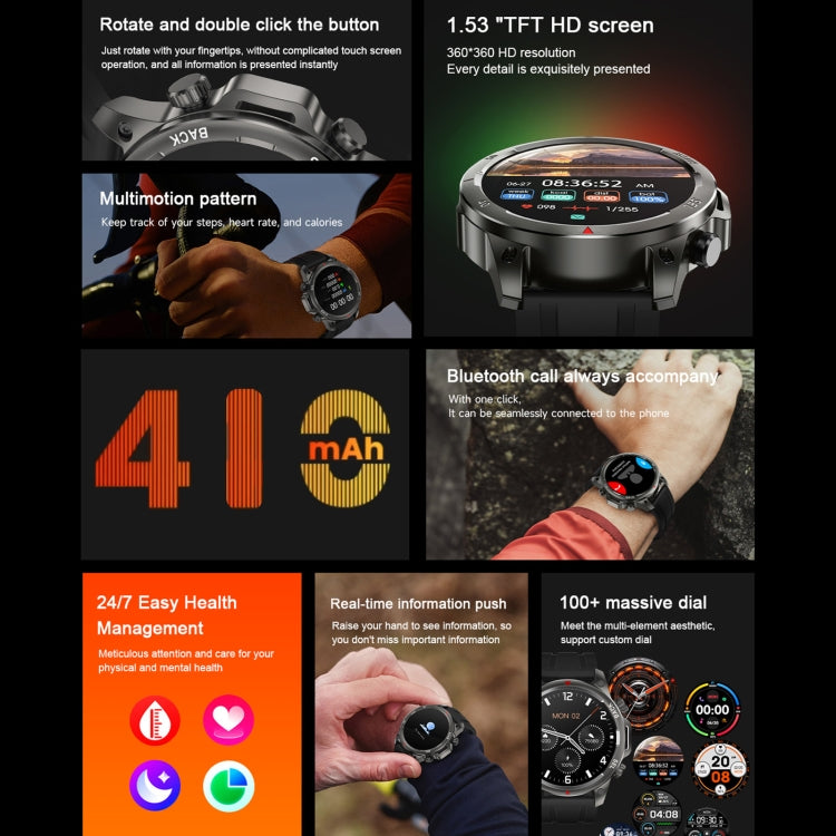 DK68 Smart Watch – 1.53" Screen, IP67 Waterproof, Blood Pressure Monitoring