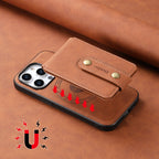 Denior D14 NK Retro Pattern MagSafe Magnetic Card Holder Leather Phone Case, For iPhone 15 Pro Max, For iPhone 15 Pro, For iPhone 15 Plus, For iPhone 15, For iPhone 14 Plus, For iPhone 14/13, For iPhone 14 Pro, For iPhone 14 Pro Max