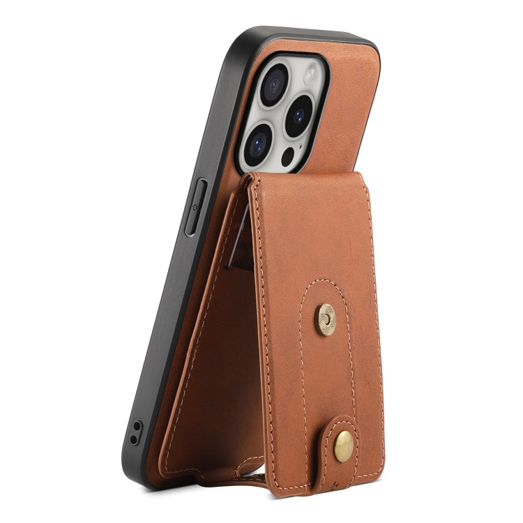 Denior D14 NK Retro Pattern MagSafe Magnetic Card Holder Leather Phone Case – Wear-resistant, Magnetic, Leather, For iPhone 17 Pro Max, For iPhone 17 Pro, For iPhone 17, For iPhone Air, For iPhone 16 Pro Max, For iPhone 16 Pro, For iPhone 16 Plus For iPhone 16 Pro Max Brown