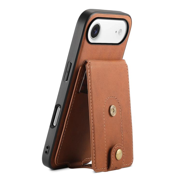 Denior D14 NK Retro Pattern MagSafe Magnetic Card Holder Leather Phone Case – Wear-resistant, Magnetic, Leather, For iPhone 17 Pro Max, For iPhone 17 Pro, For iPhone 17, For iPhone Air, For iPhone 16 Pro Max, For iPhone 16 Pro, For iPhone 16 Plus For iPhone Air Brown