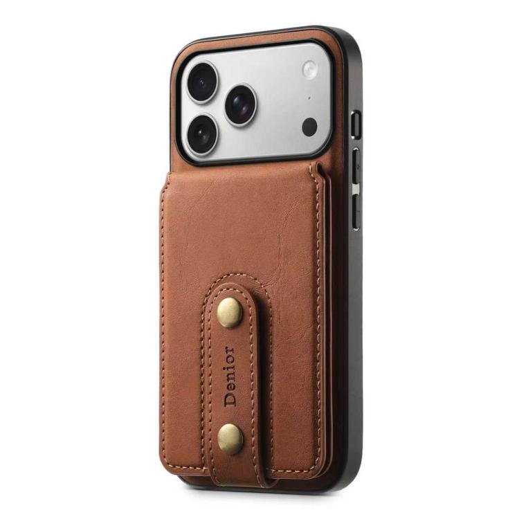 Denior D14 NK Retro Pattern MagSafe Magnetic Card Holder Leather Phone Case, For iPhone 17 Pro Max, For iPhone 17 Pro, For iPhone 17, For iPhone Air, For iPhone 16 Pro Max, For iPhone 16 Pro, For iPhone 16 Plus, For iPhone 16