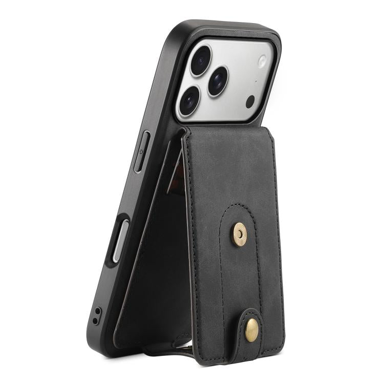 Denior D14 NK Retro Pattern MagSafe Magnetic Card Holder Leather Phone Case – Wear-resistant, Magnetic, Leather, For iPhone 17 Pro Max, For iPhone 17 Pro, For iPhone 17, For iPhone Air, For iPhone 16 Pro Max, For iPhone 16 Pro, For iPhone 16 Plus For iPhone 18 Pro Max 17 Pro Max Black