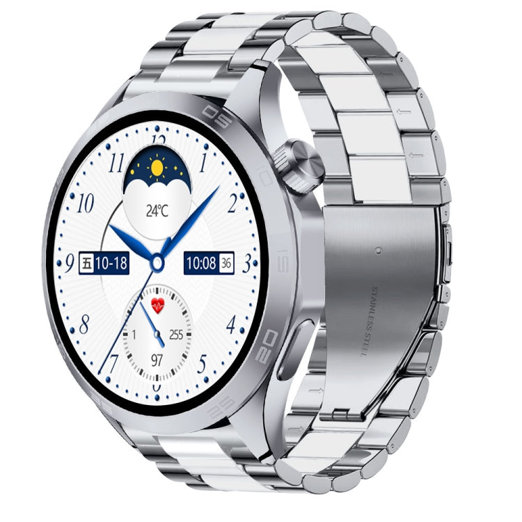 WS-26 Smart Watch – 1.52" Screen, IP67 Waterproof, Blood Pressure Monitoring Steel Strap Silver