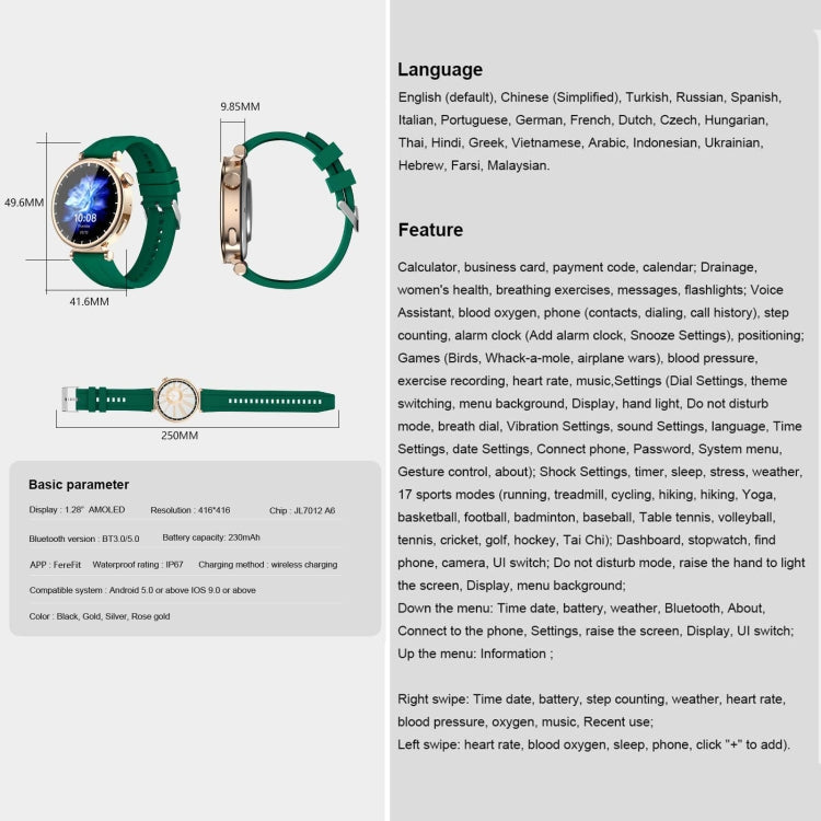 WS520 Smart Watch – 1.28" Screen, IP67 Waterproof, Blood Pressure Monitoring