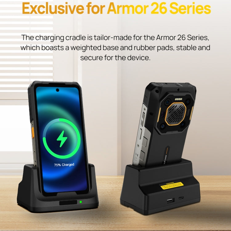 Ulefone UAS22 33W Desk Charging Dock For Armor 26 Ultra – TPU, For Armor 26 Ultra