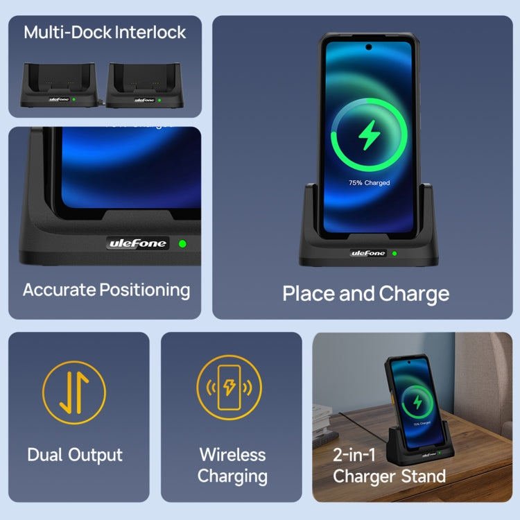 Ulefone UAS22 33W Desk Charging Dock For Armor 26 Ultra – TPU, For Armor 26 Ultra