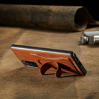 Fierre Shann Full Coverage Protective Leather Case with Holder & Card Slot, For Galaxy Note20 Ultra