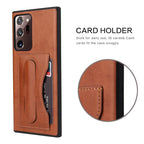 Fierre Shann Full Coverage Protective Leather Case with Holder & Card Slot, For Galaxy Note20 Ultra