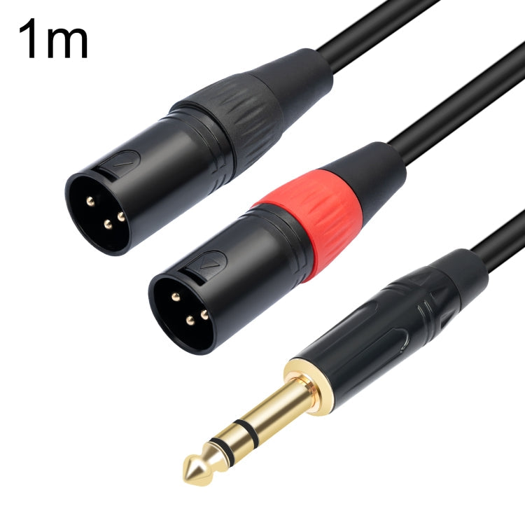 TC145YXK108RE-10 6.35mm 1/4 TRS Male to Dual XLR Male Audio Cable, 1m, 2m, 3m 1m