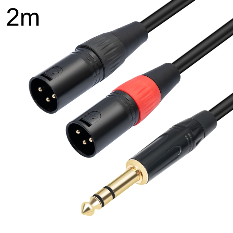 TC145YXK108RE-10 6.35mm 1/4 TRS Male to Dual XLR Male Audio Cable, 1m, 2m, 3m 2m