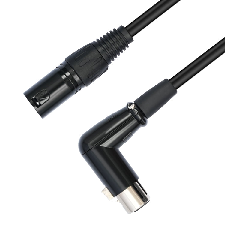 XK041L XLR 3pin Straight Male to Elbow Female Audio Cable, 0.3m, 1m, 2m, 3m, 5m, 10m