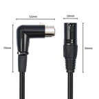 XK041L XLR 3pin Straight Male to Elbow Female Audio Cable, 0.3m, 1m, 2m, 3m, 5m, 10m