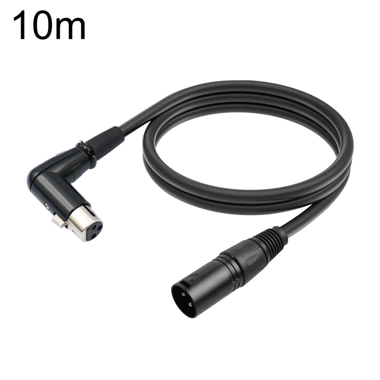 XK041L XLR 3pin Straight Male to Elbow Female Audio Cable, 0.3m, 1m, 2m, 3m, 5m, 10m 10m