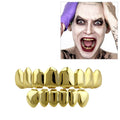 Hip Hop Accessories Gold Tooth Set Real Gold Plating Smooth Upper Eight Lower Six Denture Set Gold