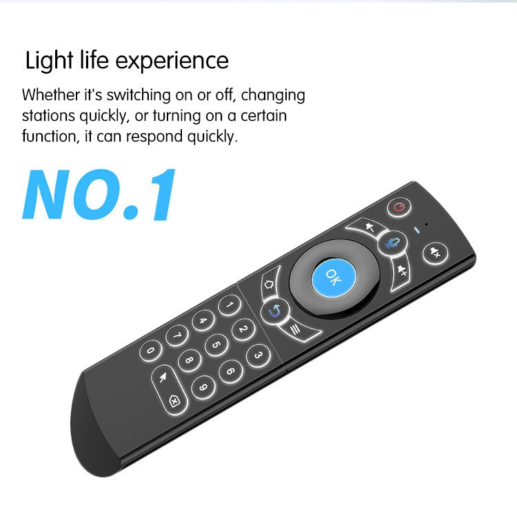 G21 2.4GHz Fly Air Mouse LED Backlight Wireless Keyboard Remote Control with Gyroscope for Android TV Box / PC, Support Intelligent Voice, Blue – Durable Build, Easy to Use