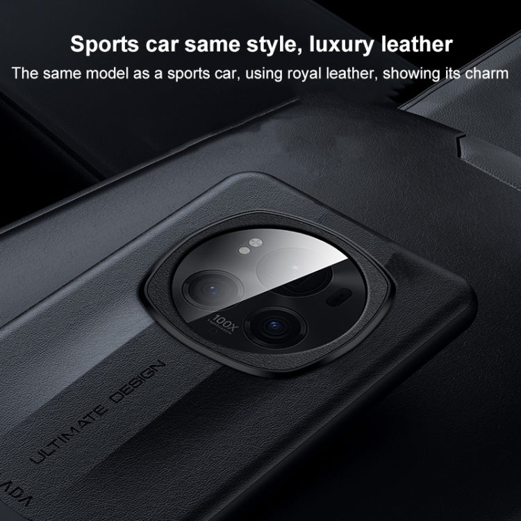Splicing Plain Leather PC Shockproof Phone Case – Shockproof, Leather, For Honor Magic6 Pro, For Honor Magic6