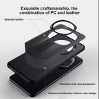 Splicing Plain Leather PC Shockproof Phone Case – Shockproof, Leather, For Honor Magic6 Pro, For Honor Magic6