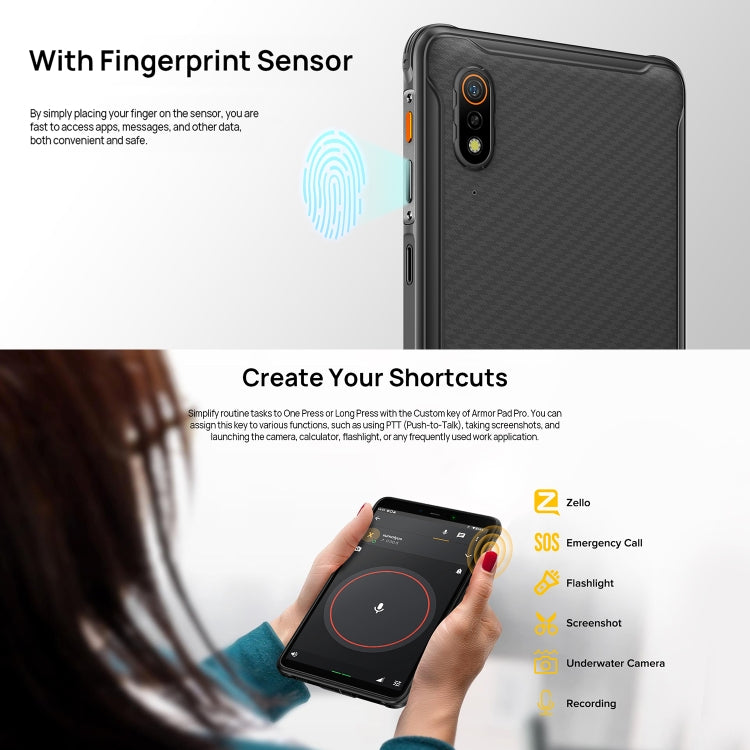 Ulefone Armor Pad Pro Rugged Tablet PC, 8 inch Android 13 MediaTek MT8788 Octa Core 4G Network, EU Plug, Armor Pad Pro – Lanyard, Card Slot, Bluetooth