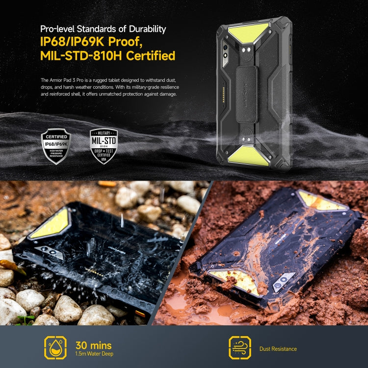 Ulefone Armor Pad 3 Pro Rugged Tablet PC, 10.36 inch Android 13 MediaTek MT8788 Octa Core 4G Network, EU Plug, Armor Pad 3 Pro – Card Slot, Fast Charging, Bluetooth