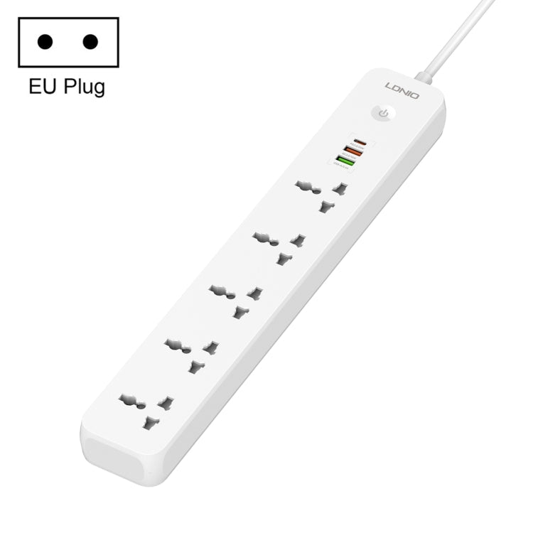 LDNIO SC5319 5-position Travel Home Office Socket with 38W USB Ports, Cable Length: 2m, EU Plug, UK Plug, US Plug EU Plug