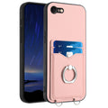 R20 Ring Card Holder Phone Case – Wear-resistant, Card Slot, TPU, For iPhone SE 2022 / SE 2020 / 8, For iPhone 13 Pro Max, For iPhone 13 Pro, For iPhone 13 For iPhone SE 2022 SE 2020 8 Pink