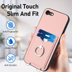 R20 Ring Card Holder Phone Case – Wear-resistant, Card Slot, TPU, For iPhone SE 2022 / SE 2020 / 8, For iPhone 13 Pro Max, For iPhone 13 Pro, For iPhone 13