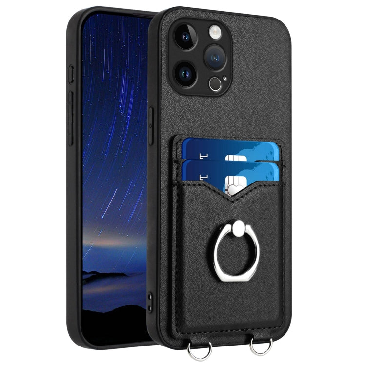 R20 Ring Card Holder Phone Case – Wear-resistant, Card Slot, TPU, For iPhone SE 2022 / SE 2020 / 8, For iPhone 13 Pro Max, For iPhone 13 Pro, For iPhone 13 For iPhone 13 Pro Max Black