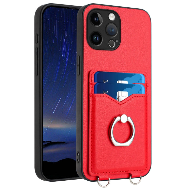 R20 Ring Card Holder Phone Case – Wear-resistant, Card Slot, TPU, For iPhone SE 2022 / SE 2020 / 8, For iPhone 13 Pro Max, For iPhone 13 Pro, For iPhone 13 For iPhone 13 Pro Max Red