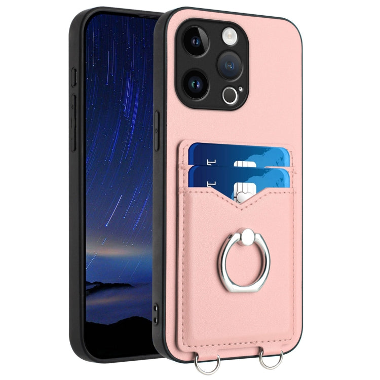 R20 Ring Card Holder Phone Case – Wear-resistant, Card Slot, TPU, For iPhone SE 2022 / SE 2020 / 8, For iPhone 13 Pro Max, For iPhone 13 Pro, For iPhone 13 For iPhone 13 Pro Pink