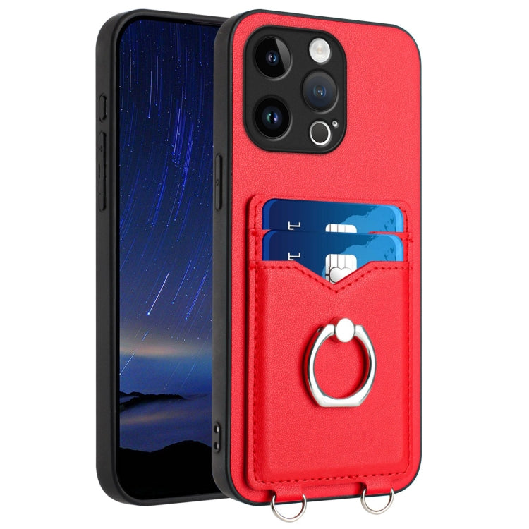 R20 Ring Card Holder Phone Case – Wear-resistant, Card Slot, TPU, For iPhone SE 2022 / SE 2020 / 8, For iPhone 13 Pro Max, For iPhone 13 Pro, For iPhone 13 For iPhone 13 Pro Red