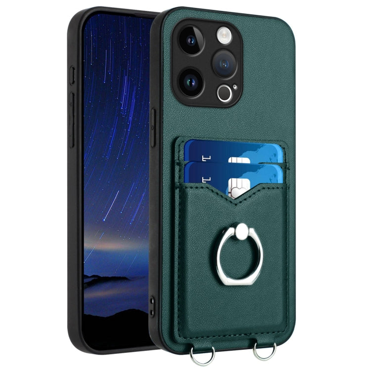 R20 Ring Card Holder Phone Case – Wear-resistant, Card Slot, TPU, For iPhone SE 2022 / SE 2020 / 8, For iPhone 13 Pro Max, For iPhone 13 Pro, For iPhone 13 For iPhone 13 Pro Green