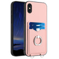 R20 Ring Card Holder Phone Case, For iPhone XS / X, For iPhone XR, For iPhone XS Max, For iPhone 8 Plus / 7 Plus For iPhone XS X Pink