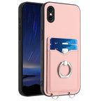 R20 Ring Card Holder Phone Case, For iPhone XS / X, For iPhone XR, For iPhone XS Max, For iPhone 8 Plus / 7 Plus For iPhone XS X Pink